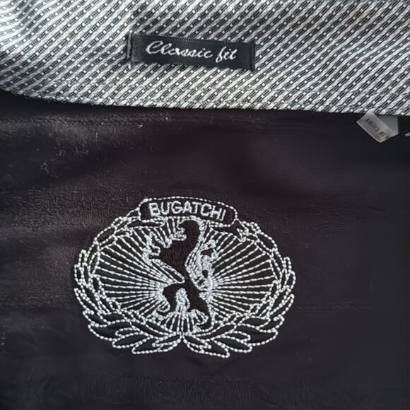 Bugatchi Extra Large Black Striped Casual Shirt - Picture 5 of 7